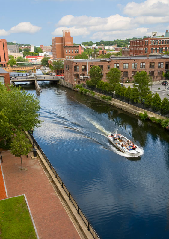 The Pawtucket Canal in Lowell, Massachusetts