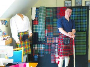 Wearing a kilt in honor of Nova Scotia's Scottish roots.