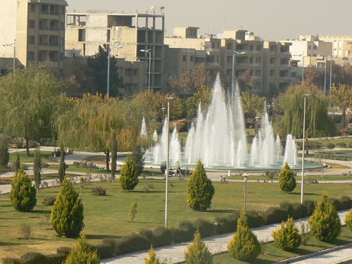 Street scene in Shiraz...all over Iran you see fountains and monuments. It's very beautiful.