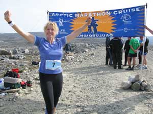 The author at the start of the Cruise North Arctic Marathon