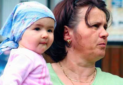 Mother and child in Sarajevo