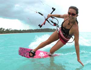 Kiteboarding in Cabarete, Dominican Republic.