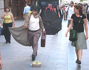 A living sculpture in downtown Madrid