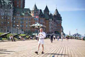 Downtown Quebec City skyline is dominated by the elegant Fairmont hotel.