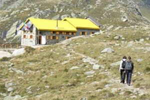 Approaching the Hut Pontese at about 3000 meters up in the Italian Alps.