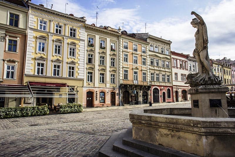 The central square of the city of Lviv Market