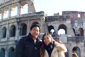 Irene Lim and her husband at the Colosseum in Rome