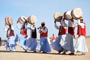 Tunisian men in traditional clothing.