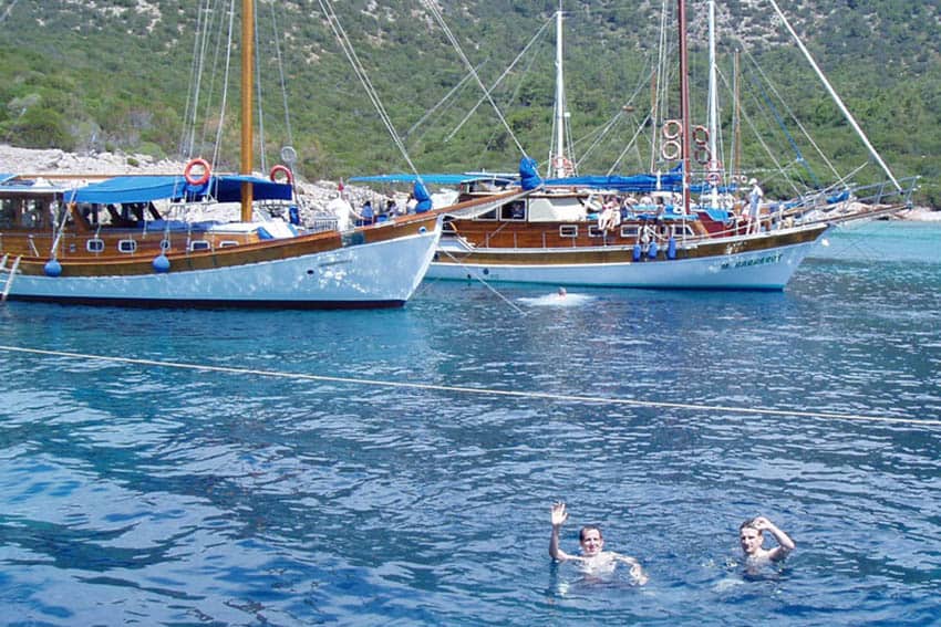 Swimming in the Aegean Sea. Photos by Roman Skaskiw.