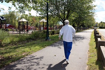 A jogger along the trail.