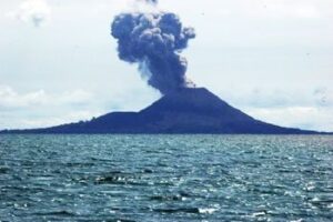 Krakatoa, a huge volcano in Indonesia.