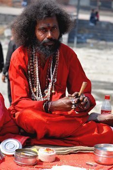 Shiva Baba prepares a Chilam for worshippers at Maha Shivaratri