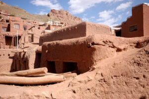 Red brick buildings are all over Abyaneh.