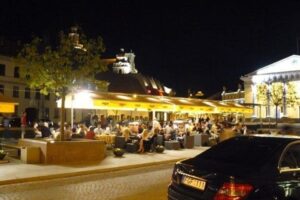 In the evening the city becomes one big outdoor cafe.