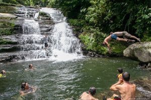 A refreshing dip in the Pacuare River in Costa Rica. Paul Shoul photos.