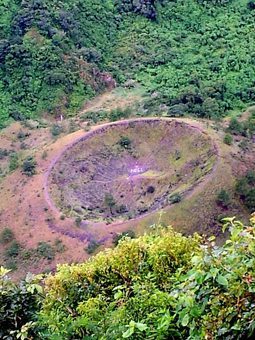 A crater from a meteorite.