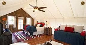 A luxury tent at the Ranch at Rock Creek, Philipsburg Montana. 