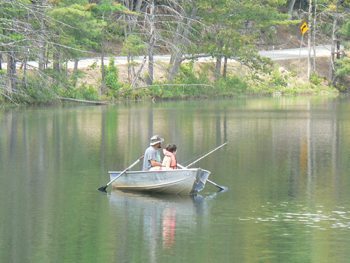 Fishing at Purity Springs Resort in New Hampshire's White Mountains. Kate Hartshorne photo.