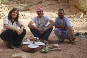 Musa, Shadi and I at the end of a good meal