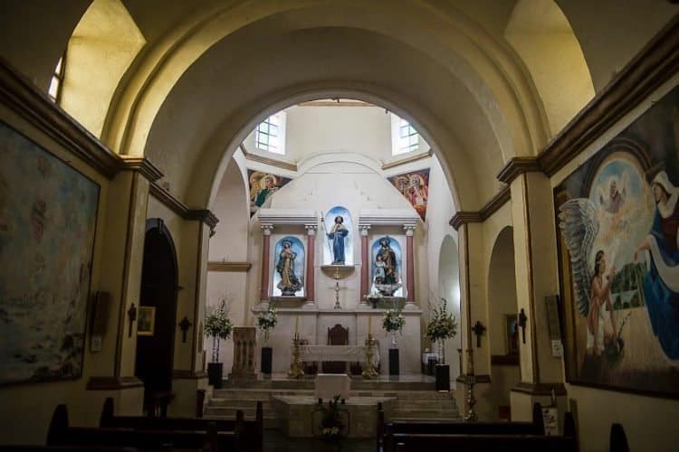 Inside of a church in Santiago