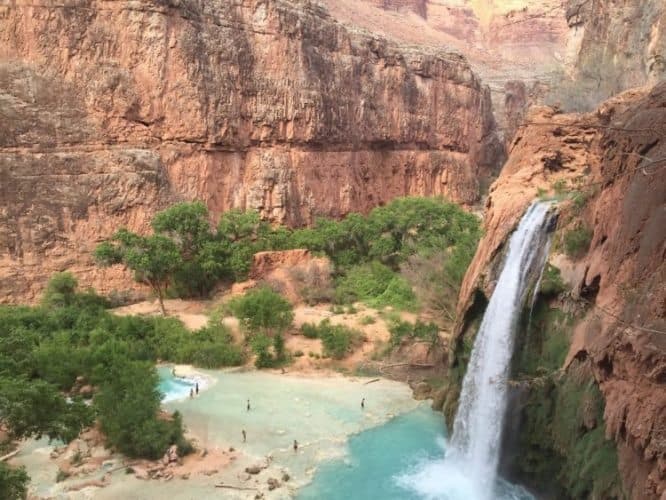 Eight hours of hiking, we reach base camp at Havasu Falls. Karolee Bulak Photos. Grand canyon