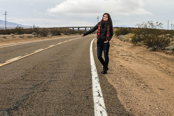 female hitchhiker