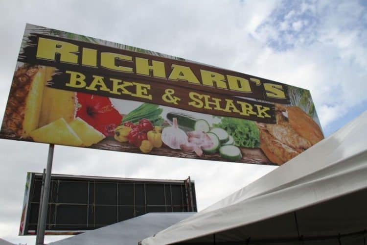 Richard's bake n shark, a Trinidad culinary tradition.