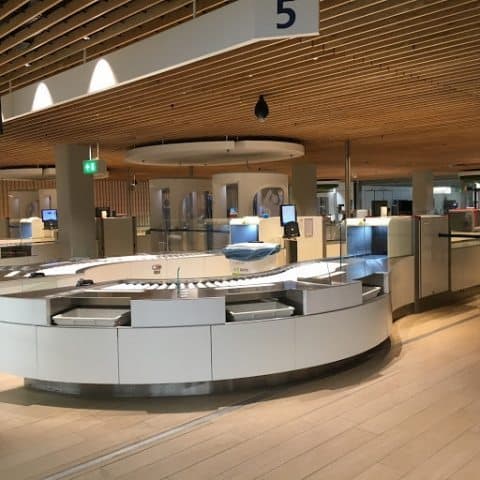 Very sleek and modern baggage inspection security checkpoints make getting through very easy versus other airports.