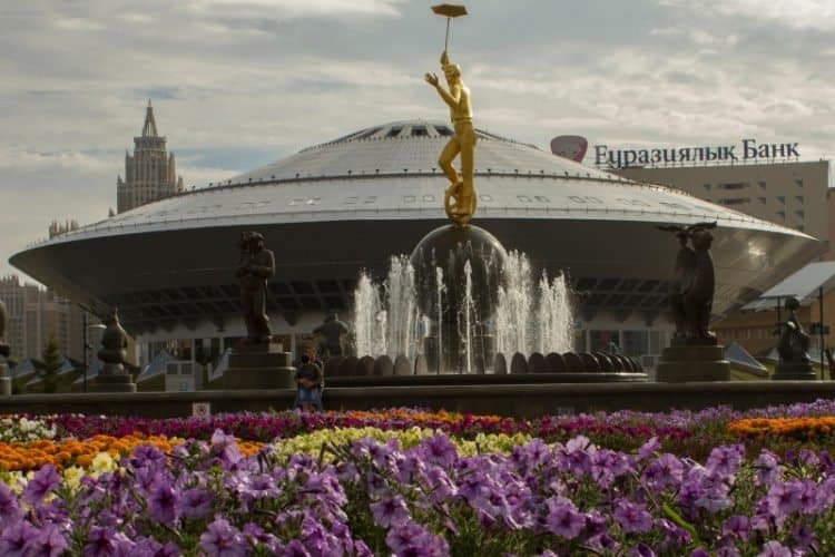 The circus in Astana well-known for resembling the shape of a UFO.