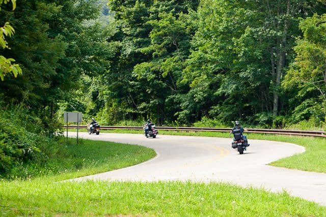 Motorcyclists enjoying the twisting Cherohala Skyway