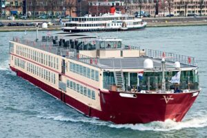 The River Venture, one of the many river cruise ships that have single occupancy cabins, operated by Vantage Travel.