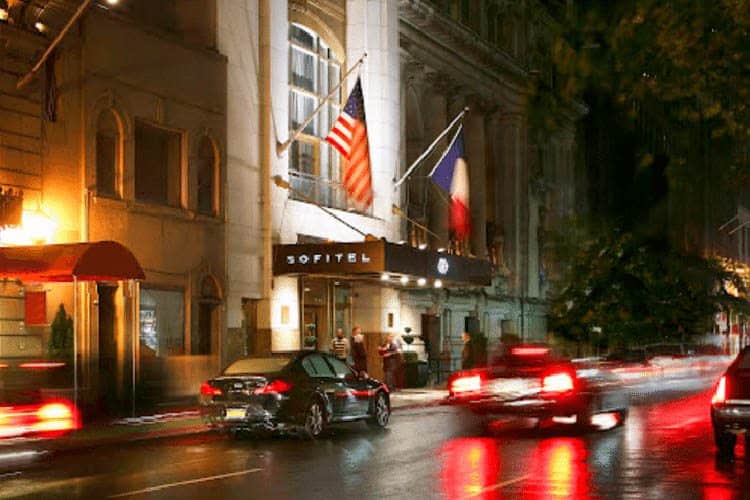 The Sofitel New York, a luxury hotel in the heart of the city. 