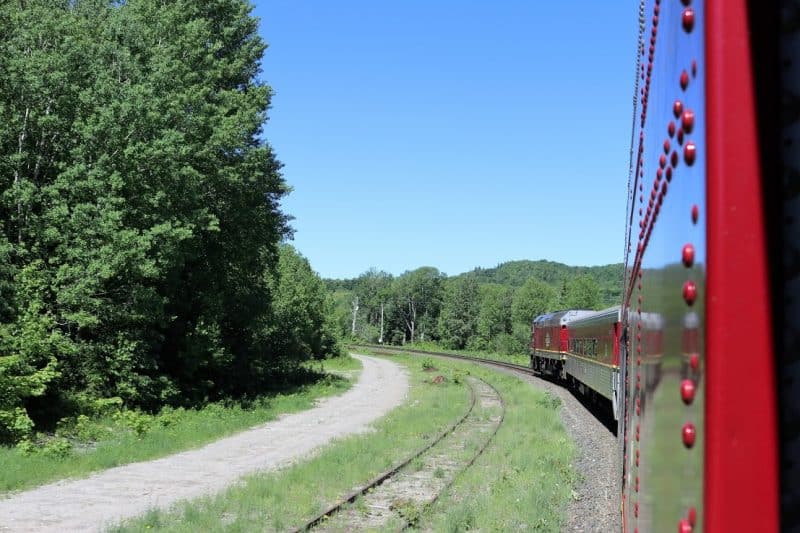 Along the journey, passengers try and spot wildlife like caribou, white-tailed deer, moose, wolves, wolverines, weasels, mink, otters, and bears along the tracks.