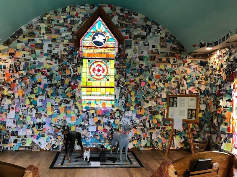 Inside the Dog Chapel at Dog Mountain.