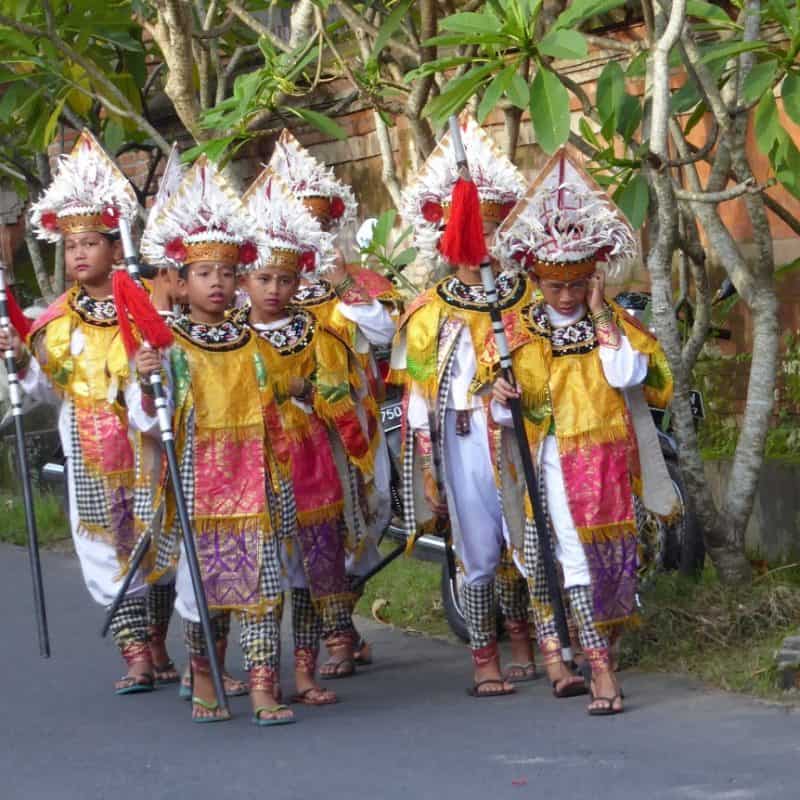 Young warriors. Odalan. Ubud, Bali.