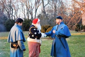 Santa Greets Soldiers At Chatham Manor.