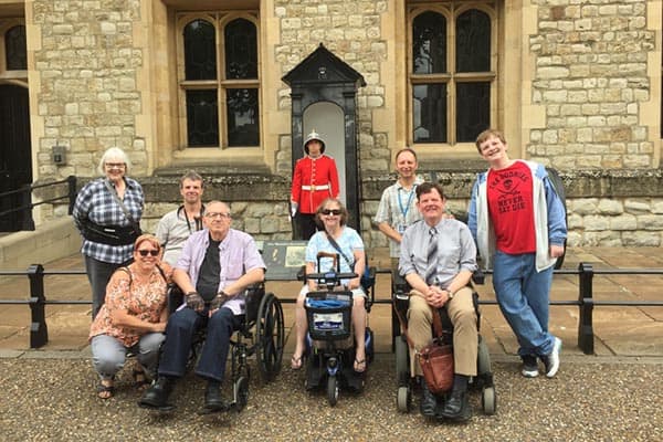 A tour group in London, England