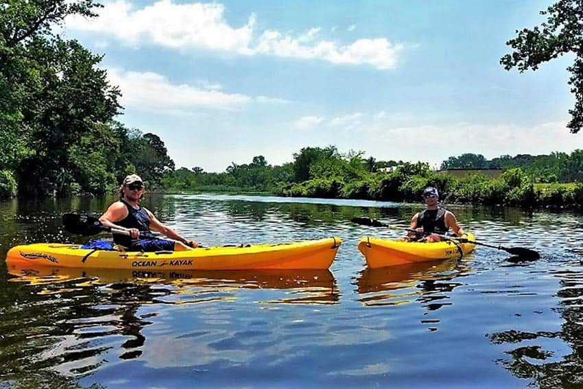 Author and friend on a peaceful eco-tour on the Broadkill River with Quest Fitness Kayak on Delaware coast. Photos: Christopher Ludgate