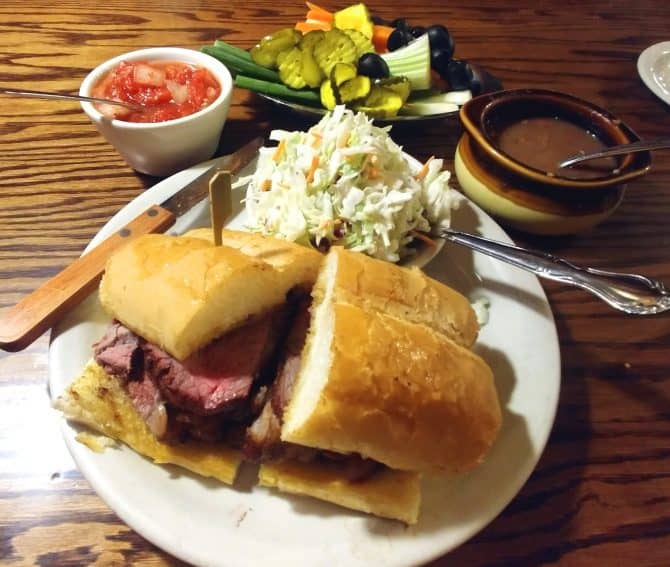 A small meal at Shaw's Steakhouse, Santa Maria.