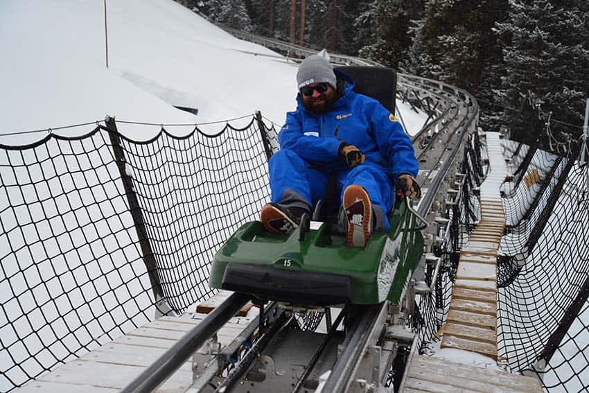 The new Rocky Mountain alpine coaster in Center Village will take you cruising through the forest year round.
