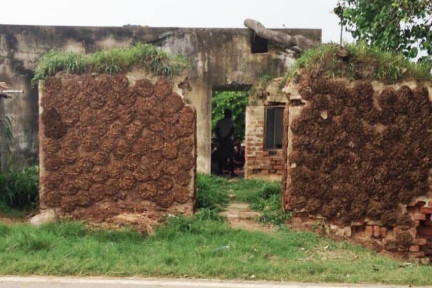 Cow manure drying out to be used as fuel, seen during the Rickshaw Run