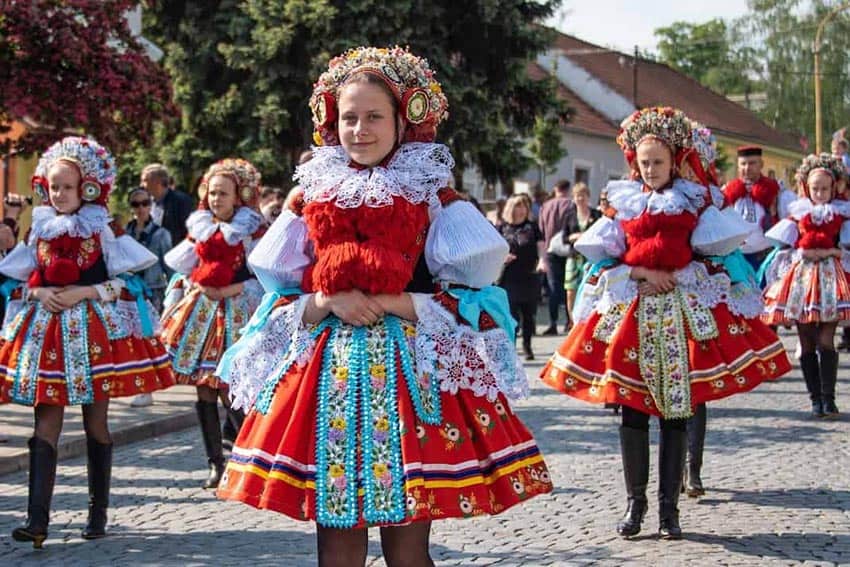 No expense is spared in the creation of the costumes that feature a most unusual sleeve detail worn by the young women.