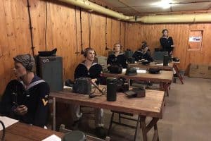 The recreated listening room used by Germans on Guernsey during the war.