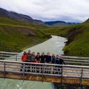 A Bolt group poses for a photo in Iceland.