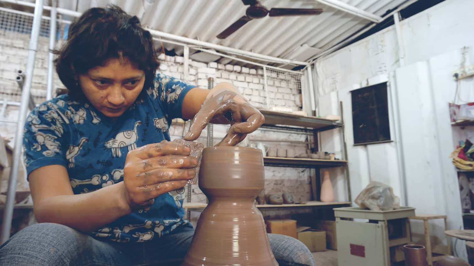 Learn the art of ceramics in India. Photo courtesy of VAWAA.
