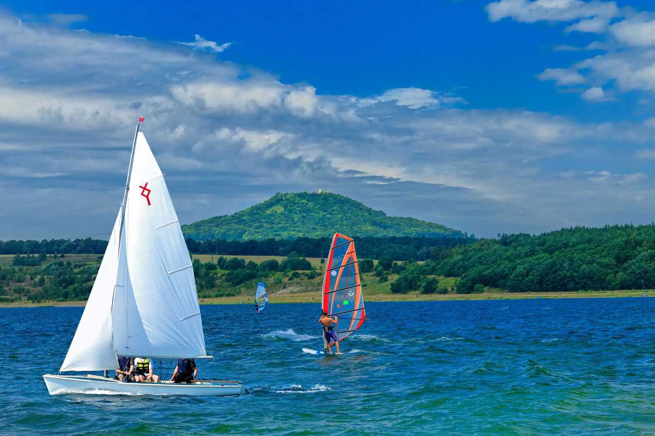 Lake Berzdorf is a great place for sailing and windsurfing. Photo by Rainer Weisflog.