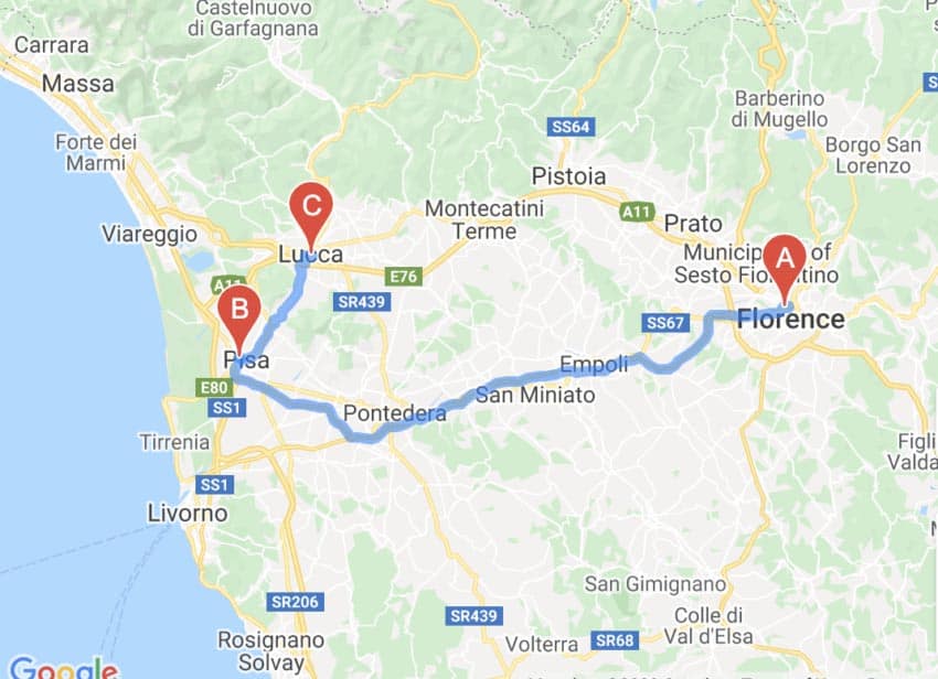 lucca to florence