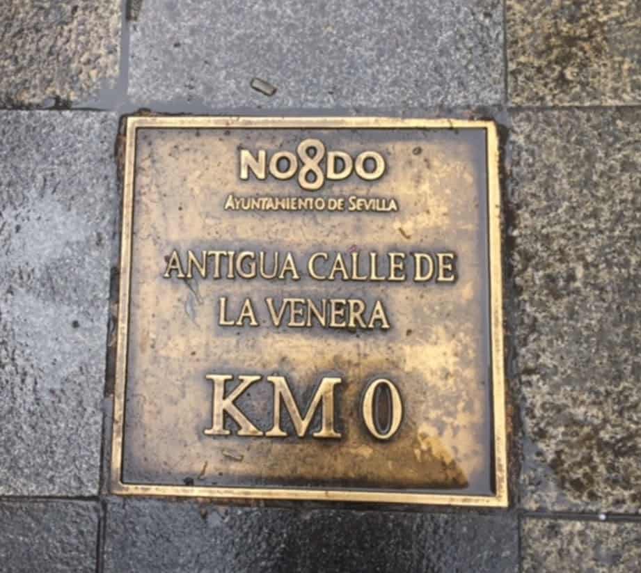 The No8do symbol below characterising the first kilometre in the city