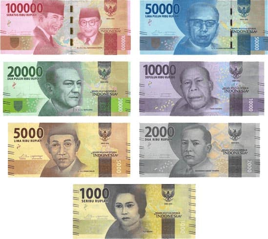 Indonesian Rupiah IDR banknotes