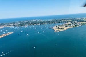 Newport Harbor from a helicopter.